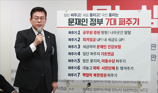한국당, 文정부 &#39;7대 퍼주기&#39; 지목…&#39;예산 투쟁&#39; 시작