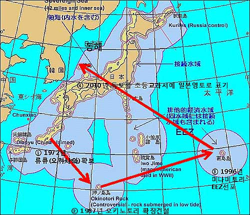 1972년 이후 일본 해양제국주의 팽창 추세