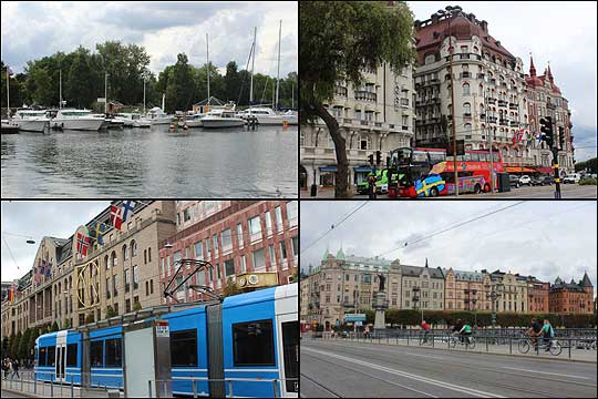 스톡홀름 거리를 수놓는 다양한 볼거리들. 유명한 관광지가 아니더라도 편안한 시선으로 바라보면 모두가 아름다운 풍광이다. 호수 위에 떠 있는 자그마한 요트도, 사람들을 기다리는 버스와 트램도, 그리고 바쁜 듯 평화롭게 자전거를 타는 사람들의 모습도 모두가 행복한 볼거리다. ⓒ이석원