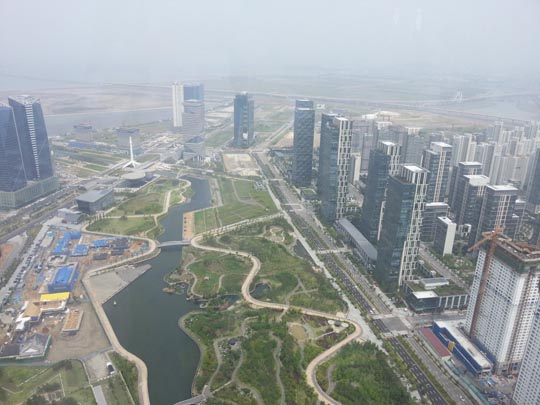7월 10일 동북아무역센터 65층 전망대에서 바라본 모습ⓒ데일리안 박민 기자
