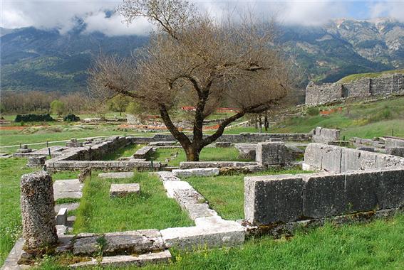도도나(Dodona) 고대 유적지, 제우스와 디오네(Dione) 신전의 건축 흔적만 남아있다. 사진 Jean Housen 