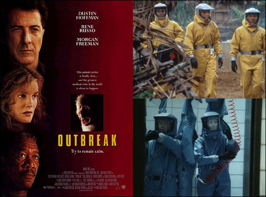 '죽음의 바이러스'라 불리는 에볼라 바이러스가 서아프리카 지역을 공포로 몰아넣으면서 과거 에볼라 바이러스를 소재로 했던 영화 '아웃브레이크'가 다시 화제가 되고 있다. 영화 포스터