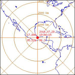 멕시코 동부에서 규모 6.3의 지진이 발생했다. ⓒ기상청