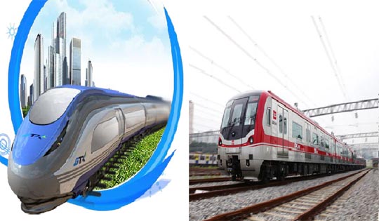 수도권 광역급행열차(GTX) 모형도와 신분당선 운행 모습.ⓒ각사 홈페이지 캡쳐