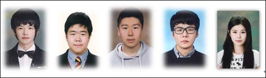 사진은 육군 하사관 최종 임관된 학생들로 좌측으로부터 김현규, 문대현, 이창준, 이해성 군과 1차 시험 합격자인 배예원 양