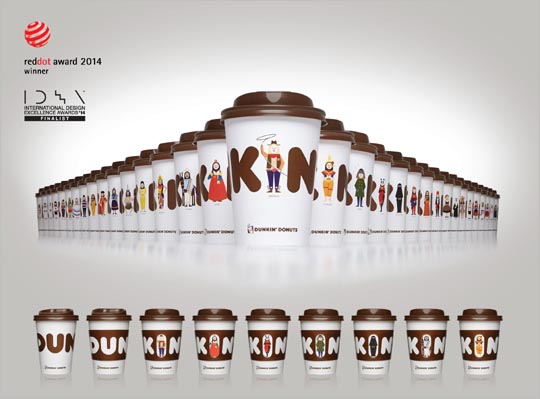 던킨도너츠에서는 '던킨 커피를 마시는 32개국 사람들'이라는 주제로 디자인된 '킨컵(KIN-CUP)'을 만나볼 수 있다. ⓒSPC