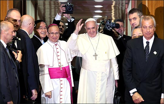프란치스코 교황이 지난 해에 이어 금년에도 노벨평화상 후보에 올랐다.(자료사진) ⓒ교황방한위원회