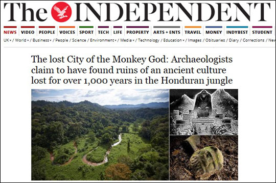 중미 온두라스에서 1000년간 사람의 발길이 끊겼던 고대도시가 발견돼 화제다. INDEPENDENT 보도화면 캡처