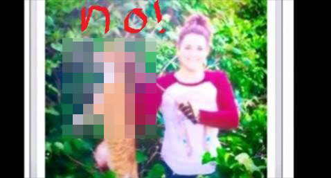 고양이를 잔인하게 죽이고 환하게 웃는 사진을 SNS에 게재한 수의사가 비난받고 있다. 페이스북 'Fu** Kristen Lindsey'페이지 화면 캡처