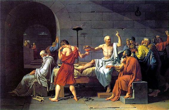 ‘소크라테스의 죽음’, 감옥에서 독배를 마시는 소크라테스, Jacques-Louis David(1748·1825)의 1787년 작, 메트로폴리탄 미술관 ⓒ박경귀 