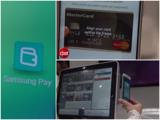 사진은 IT전문업체 CNET이 유튜브에 올린 삼성페이(Samsung Pay) 구동 화면