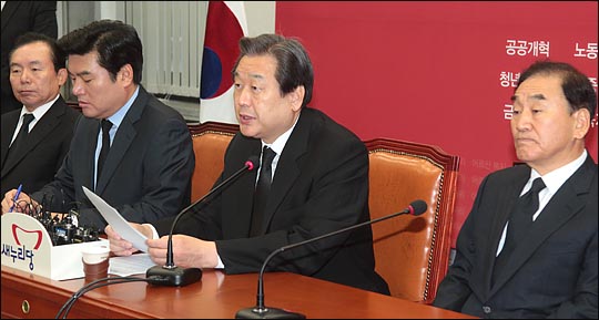 김무성 새누리당 대표가 25일 오전 국회에서 열린 최고중진연석회의에서 이야기 하고 있다. ⓒ데일리안 박항구 기자