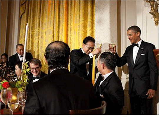 버락 오바마 미국 대통령과 건배하는 이명박 대통령.ⓒ청와대