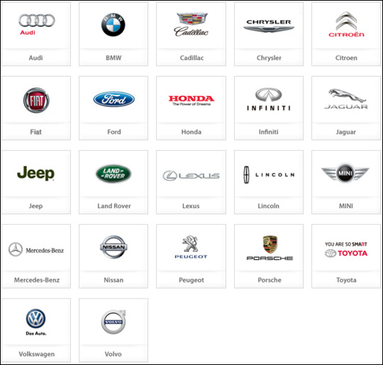 한국수입자동차협회에 등록된 22개 브랜드.ⓒ한국수입자동차협회
