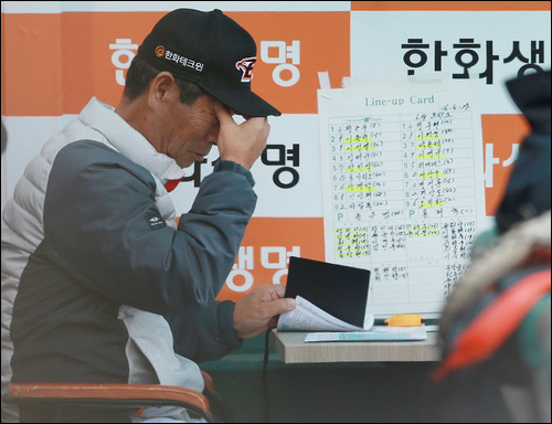 송창식 부상 이탈 등 한화 김성근 감독은 6연전을 앞두고 난관에 봉착했다. ⓒ 연합뉴스