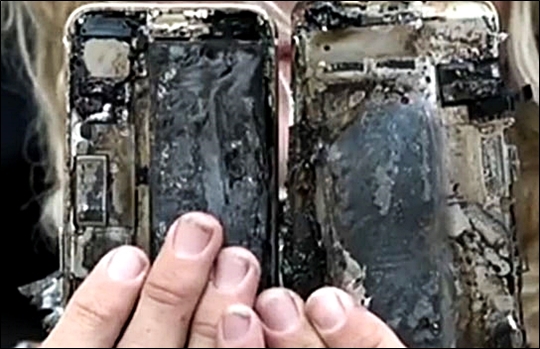 호주에 사는 한 남성은 지난 20일(현지시각) 자신의 차량 안에서 아이폰7이 스스로 폭발했다고 주장했다. ⓒ야후7뉴스 화면 캡처