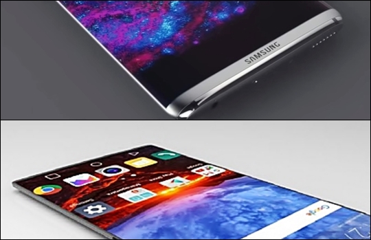 ‘갤럭시S8’(위), ‘G6’(아래) 콘셉트 이미지 ⓒ아이폰크러쉬, 테크컨피그레이션 홈페이지 캡처