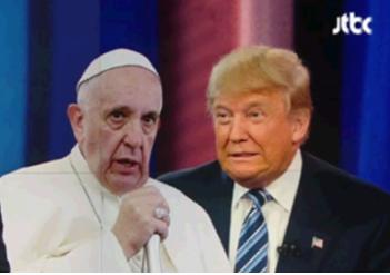 프란치스코 교황(왼쪽)과 도널드 트럼프 미국 대통령. JTBC 자료화면 캡쳐 