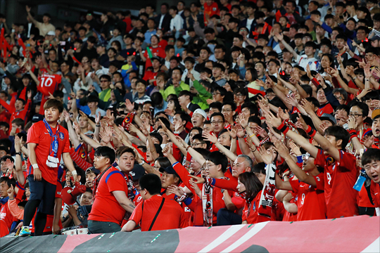 26일 오후 수원월드컵경기장에서 열린 'FIFA U-20 월드컵 코리아 2017' 대한민국과 잉글랜드의 경기에서 관중들이 열띤 응원을 펼치고 있다. ⓒ데일리안 홍금표 기자