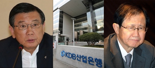 박삼구 금호아시아나그룹 회장(왼쪽)·박찬구 금호석유화학그룹 회장(오른쪽). 가운데는 KDB산업은행 사옥.ⓒ데일리안DB