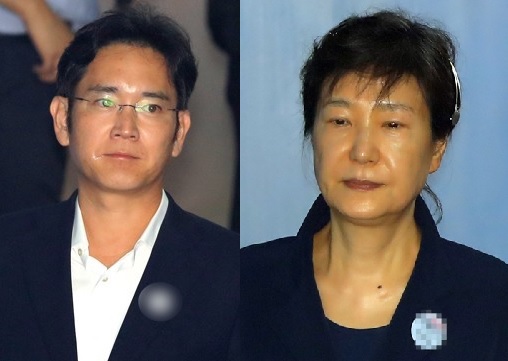 이재용 삼성전자 부회장(왼쪽)과 박근혜 전 대통령.ⓒ연합뉴스
