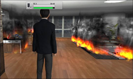 (주)메타포트가 개발한 재난현장 3D시뮬레이션 프로그램 시연 이미지 ⓒ과학기술정보통신부