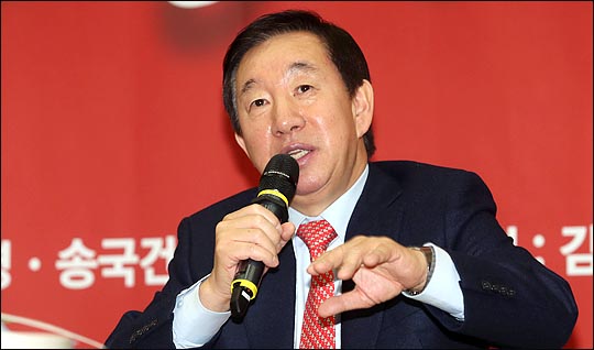 김성태 자유한국당 의원이 5일 국회 의원회관에서 열린 원내대표 선거 출마선언 토크쇼에서 이야기 하고 있다. ⓒ데일리안 박항구 기자
