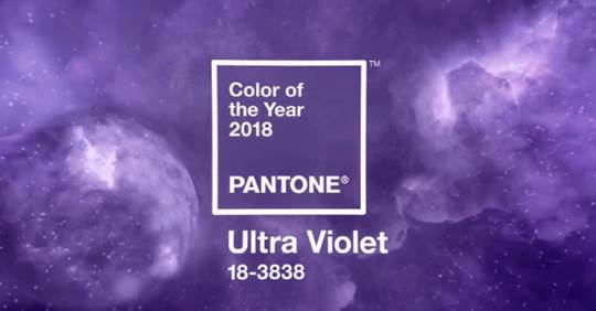 미국 색채 전문기업 팬톤(PANTONE)이 지난 7일 '2018년 올해의 색'을 발표하면서 국내 유통가의 주목을 받고 있다. 2018년의 색인 '울트라 바이올렛(Ultra Violet)'. ⓒ팬톤