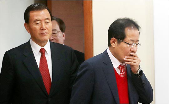 홍문표 자유한국당 공관위원장과 홍준표 대표. (자료사진) ⓒ데일리안 박항구 기자