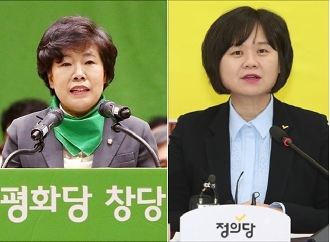 조배숙(왼쪽) 평화당 대표와 이정미 정의당 대표 (자료사진) ⓒ데일리안 홍금표 기자 