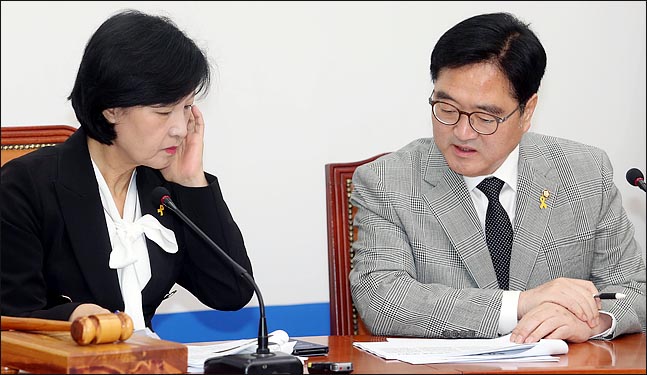 추미애 더불어민주당 대표와 우원식 원내대표(자료사진)ⓒ데일리안 박항구 기자  