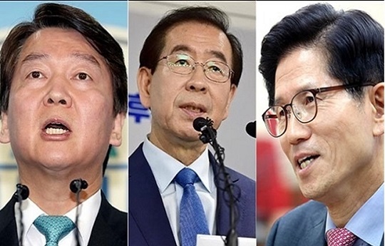 왼쪽부터 안철수, 박원순, 김문수 서울시장 후보 ⓒ데일리안 박항구·홍금표 기자 