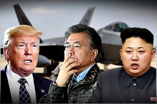 왼쪽부터 도널드 트럼프 미국 대통령과 문재인 대통령, 김정은 북한 국무위원장 ⓒ데일리안
