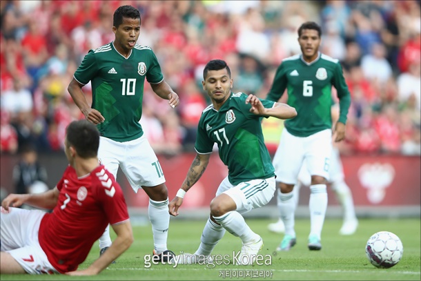 덴마크와의 최종 평가전에서 완패한 멕시코. ⓒ 게티이미지