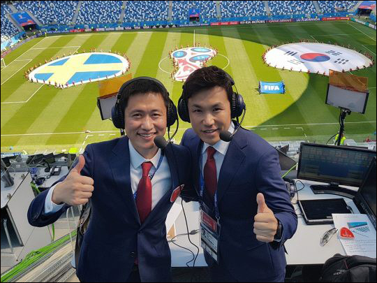 '2018 러시아 월드컵' 한국과 스웨덴전 중계에서 KBS 이영표가 웃었다.ⓒKBS