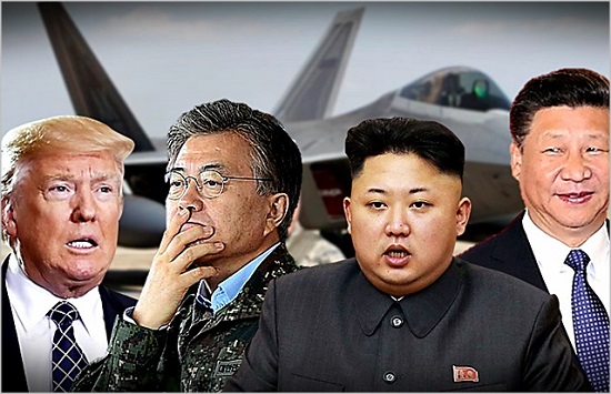 남북미중 정상들. 왼쪽부터 트럼프 미국 대통령, 문재인 대통령, 김정은 북한 국무위원장, 시진핑 중국국가 주석 ⓒ데일리안 