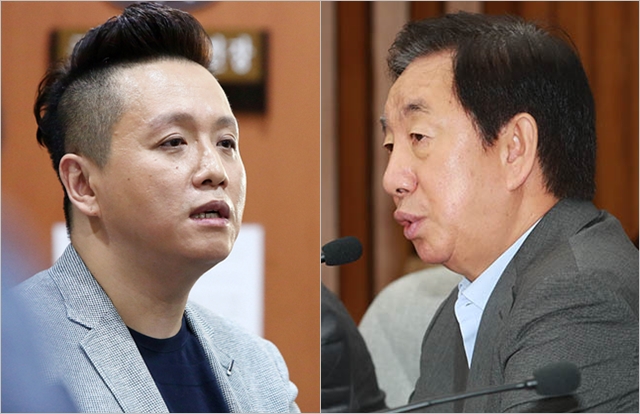 임태훈 군인권센터장(왼쪽)과 자유한국당 김성태 원내대표 ⓒ데일리안