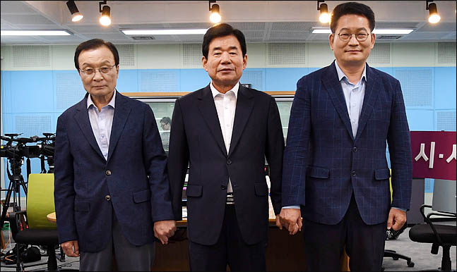 더불어민주당 당권에 도전하고 있는 이해찬(왼쪽부터), 김진표, 송영길 당대표 후보ⓒ국회사진취재단