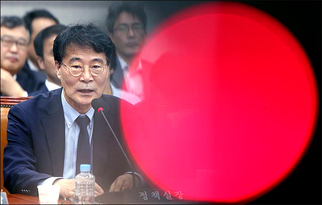 장하성 청와대 정책실장이 28일 국회 운영위원회 전체회의에 출석해 의원들의 질의에 답하고 있다. ⓒ데일리안 박항구 기자