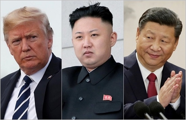 왼쪽부터 도널드 트럼프 미국 대통령, 김정은 북한 국무위원장, 시진핑 중국 국가주석 ⓒCNN, 조선중앙통신 