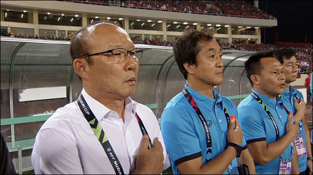 박항서 감독이 이끄는 베트남의 결승전 경기는 4.706%의 시청률을 기록했다. ⓒ SBS스포츠