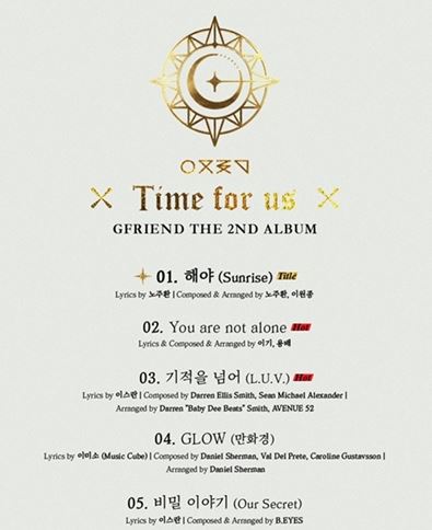 걸그룹 여자친구가 두 번째 정규앨범 'Time for us'의 트랙리스트를 전격 공개했다.ⓒ 쏘스뮤직