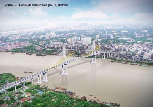 GS건설은 올 상반기 중 양곤 도심과 달라를 잇는 '한·미얀마 우정의 다리' 교량 공사에 착수할 예정이다. ⓒGS건설