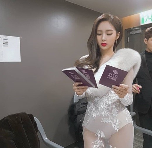 한초임은 15일 서울 고척스카이돔에서 열린 2019 서울가요대상 레드카펫에서 파격적인 드레스로 등장해 플래시 세례를 받았다. ⓒ 한초임 SNS