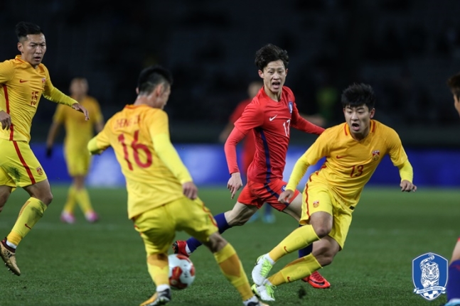 한국은 방심했을 때 중국에 꼭 패했다. ⓒ 대한축구협회