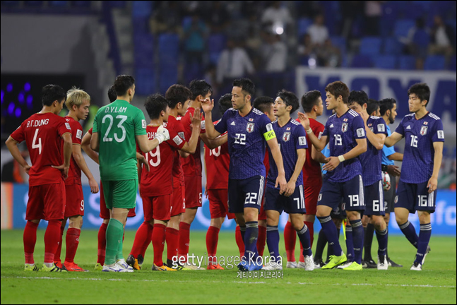 일본과 대등한 경기를 펼친 베트남. ⓒ 게티이미지