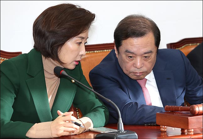 김병준 자유한국당 비상대책위원장과 나경원 원내대표(자료사진) ⓒ데일리안 박항구 기자