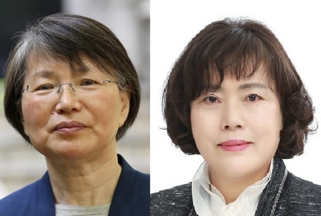 이공주 과학기술보좌관(왼쪽)과 김현숙 새만금 개발청장. ⓒ 연합뉴스