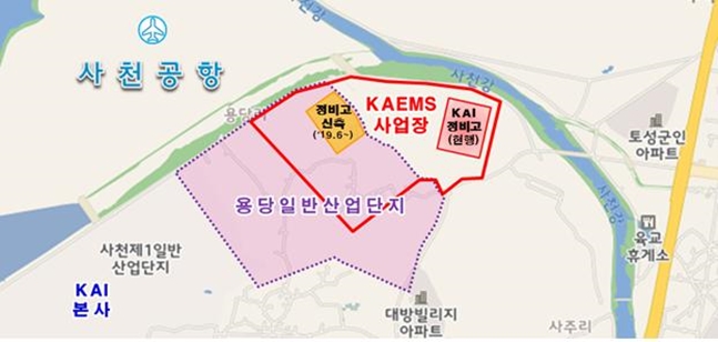 현 KAI 제2사업장 및 확장 예정인 용당 일반산업단지 위치도. ⓒ국토부
