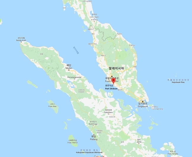 대림산업이 건설하는 울사도 공장의 말레이시아 포트 딕슨 지역 위치도. ⓒ대림산업